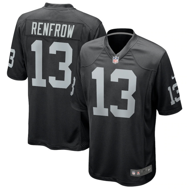 mens nike hunter renfrow black las vegas raiders game player jersey